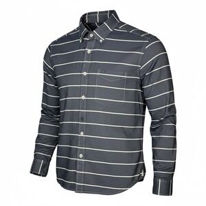 BONOBOS Slim Fit Washed Oxford Button Down Men Size Small‎ Navy White Stripe